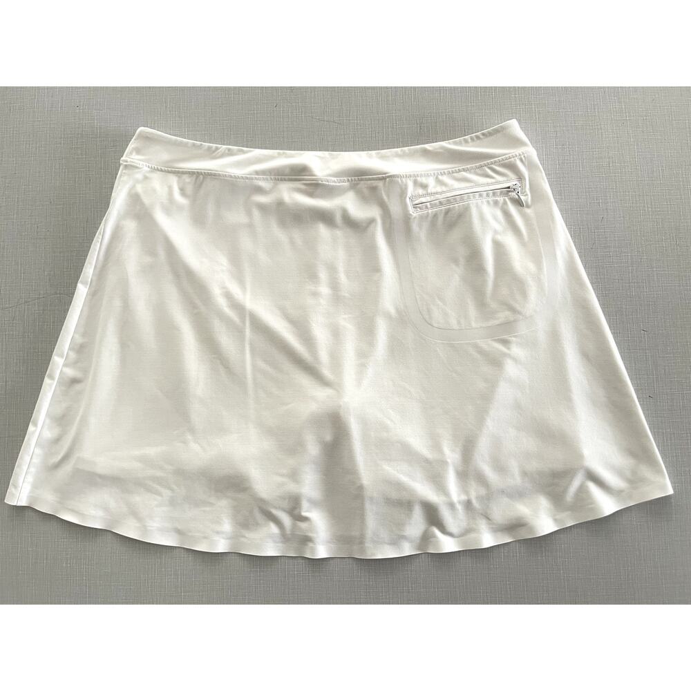 G/Fore Sz L Performance Skort White Stretch Pickleball Tennis Workout Pocket - Picture 2 of 11